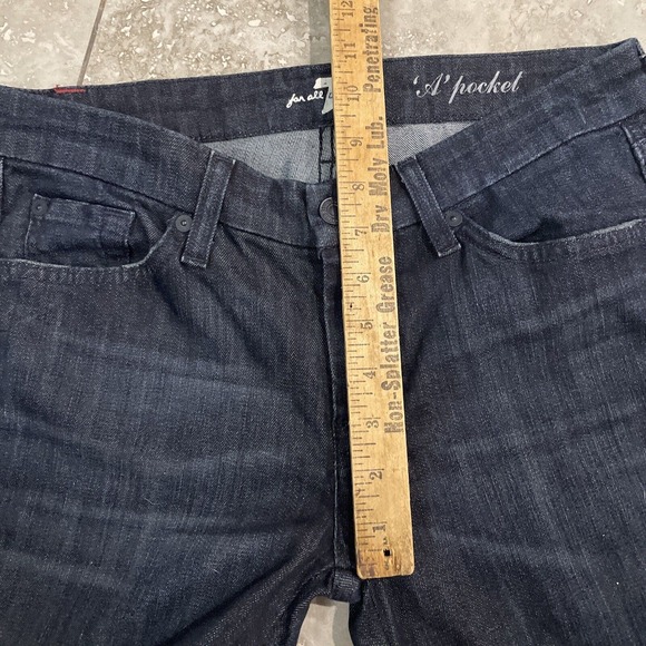 7 For All Mankind A Pocket Dark Wash Bootcut Low Rise Jeans W 28 x L 34 - Picture 4 of 10